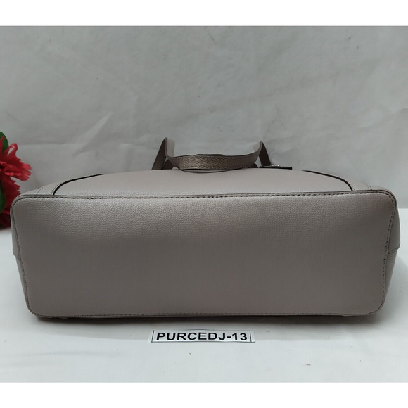 Kate Spade New York Cara Gray Leather Double Handle Tote Shoulder Bag - Picture 7 of 16